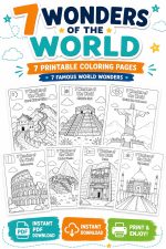 7 Wonders World Coloring Pages, Famous Landmarks Printable PDF (Ages 5-7) - Image 3