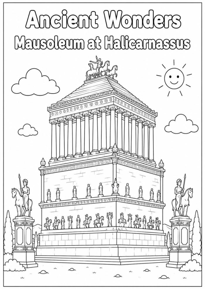 Ancient Wonders Coloring Pages, Printable History Activity for Kids (Digital Download) - Image 13