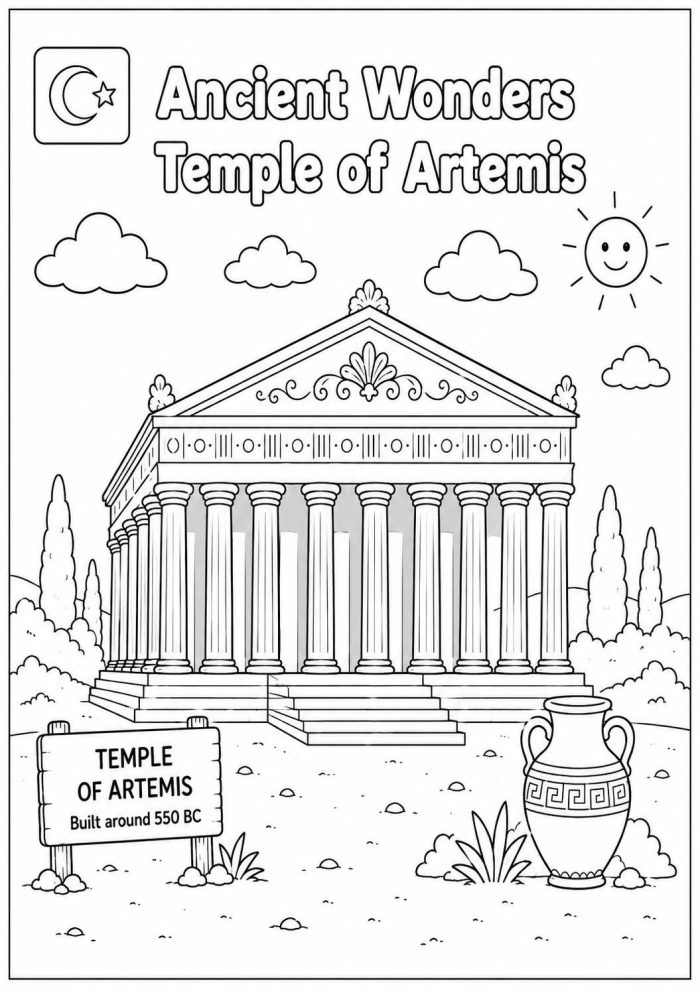Ancient Wonders Coloring Pages, Printable History Activity for Kids (Digital Download) - Image 15