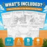 Natural Wonders World Coloring Book, Kids Ages 5-7, Educational Activity (PDF Download) - Image 3