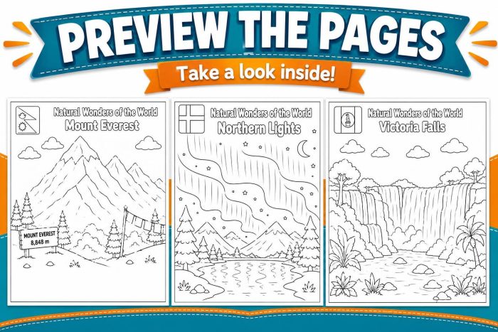 Natural Wonders World Coloring Book, Kids Ages 5-7, Educational Activity (PDF Download) - Image 5