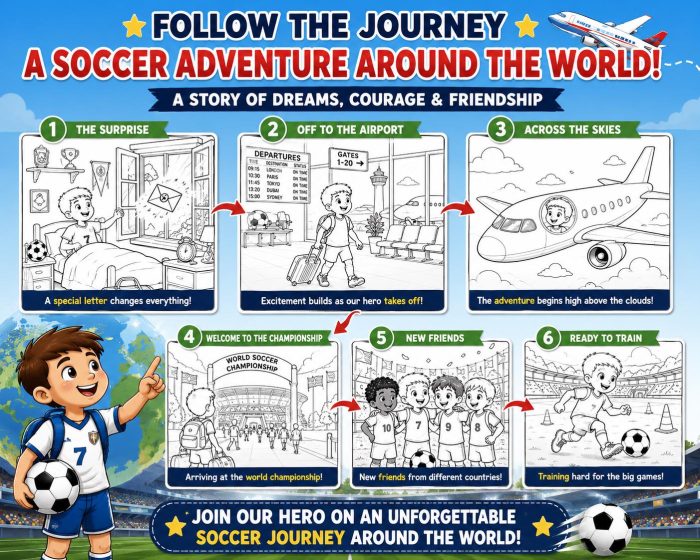 Soccer Championship Adventure Coloring Book, Kids Ages 5-7 (Digital Download) - Image 2