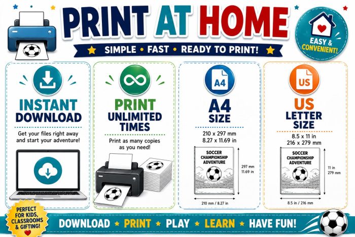 Soccer Championship Adventure Coloring Book, Kids Ages 5-7 (Digital Download) - Image 9