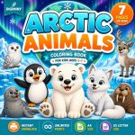Arctic Animals Coloring Book for Kids Ages 5-7 (Digital Download)