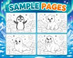 Arctic Animals Coloring Book for Kids Ages 5-7 (Digital Download) - Image 4