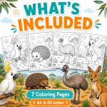 Australian Animals Coloring Book for Kids Ages 5-7 | Koala Kangaroo Platypus Printable PDF | Educational Animal Activity - Image 2