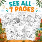 Australian Animals Coloring Book for Kids Ages 5-7 | Koala Kangaroo Platypus Printable PDF | Educational Animal Activity - Image 5