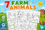 Farm Animal Coloring Pages for Kids Ages 5-7, Printable PDF, Horse Cow Pig Sheep Goat Duck Chicken, Instant Download - Image 6