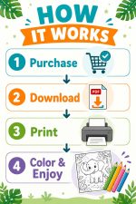 Jungle Animals Coloring Book for Kids Ages 5-7, Printable PDF, Elephant Tiger Monkey, Homeschool Activity, Instant Download - Image 9