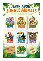 Jungle Animals Coloring Book for Kids Ages 5-7, Printable PDF, Elephant Tiger Monkey, Homeschool Activity, Instant Download - Image 5