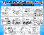 1 Vehicle Coloring Pages for Kids, Printable PDF Activity Book, Ages 5-7, Instant Download - Image 5