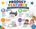 1 Vehicle Coloring Pages for Kids, Printable PDF Activity Book, Ages 5-7, Instant Download - Image 10