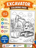 1 Vehicle Coloring Pages for Kids, Printable PDF Activity Book, Ages 5-7, Instant Download - Image 13