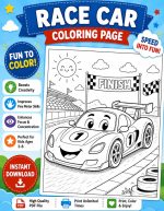 1 Vehicle Coloring Pages for Kids, Printable PDF Activity Book, Ages 5-7, Instant Download - Image 15