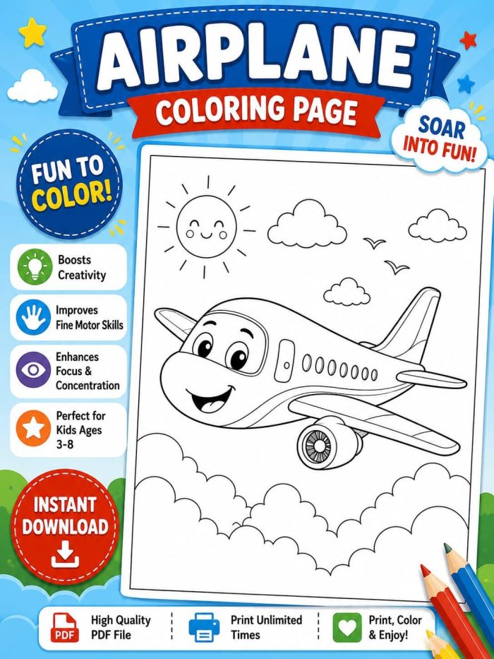 1 Vehicle Coloring Pages for Kids, Printable PDF Activity Book, Ages 5-7, Instant Download - Image 18