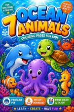Ocean Coloring Pages for Kids, Under the Sea Printable PDF Activity Book, Instant Download, Ages 5-7