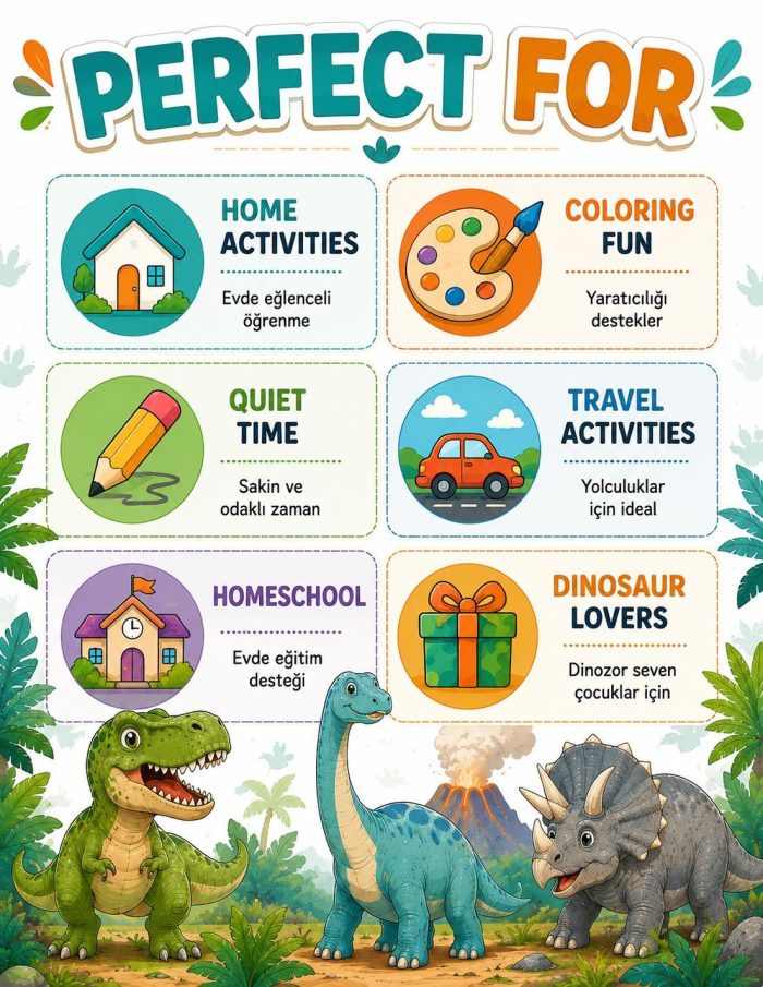 Dinosaur Coloring Book for Kids Ages 5-7, Printable PDF Activity, T-Rex Triceratops Velociraptor, Homeschool Fun - Image 8