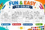Jobs & Heroes Coloring Book for Kids Ages 5-7, Career Coloring Pages, Astronaut Doctor Firefighter Police, Printable PDF, Instant Download - Image 4