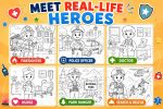 Jobs & Heroes Coloring Book for Kids Ages 5-7, Career Coloring Pages, Astronaut Doctor Firefighter Police, Printable PDF, Instant Download - Image 6