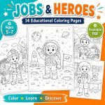 Jobs & Heroes Coloring Book for Kids Ages 5-7, Career Coloring Pages, Astronaut Doctor Firefighter Police, Printable PDF, Instant Download - Image 11