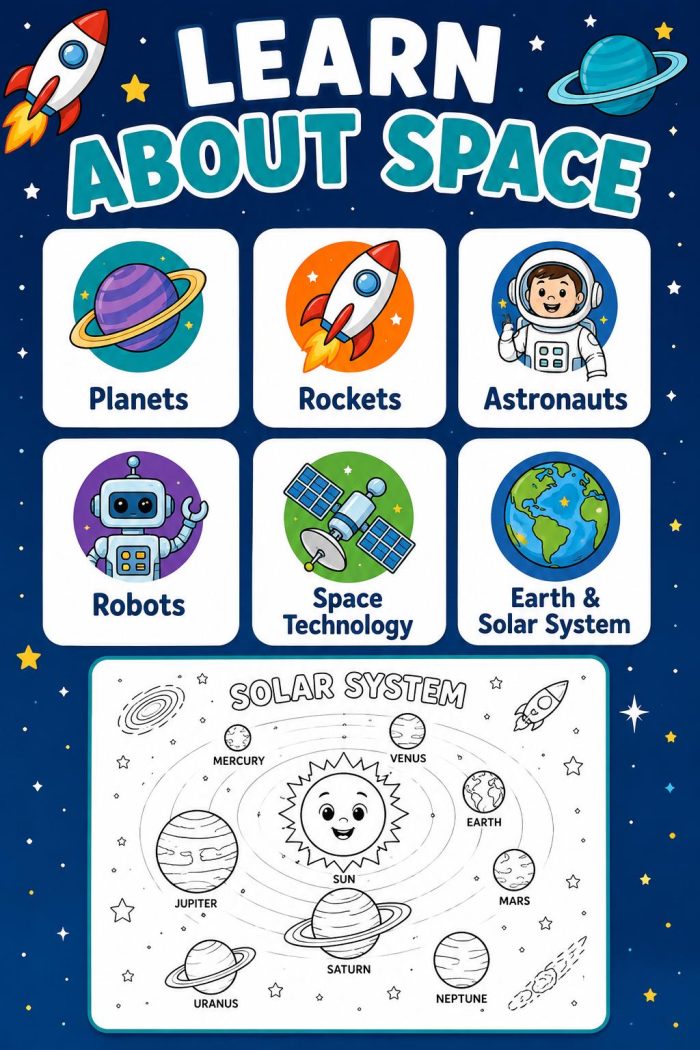 Astronaut Alien Rocket Coloring Pages for Kids Ages 5-7, Space Adventure Printable PDF, Homeschool Activity - Image 5