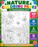 Nature Coloring Pages for Kids,11 Scenes,Printable PDF ,Forest, Beach&Desert  Instant Download - Image 11