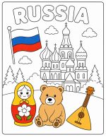 Around the World Coloring Pages, 22 Countries Printable PDF (Digital Download) - Image 13