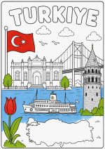 Around the World Coloring Pages, 22 Countries Printable PDF (Digital Download) - Image 14