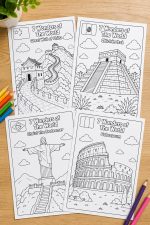 7 Wonders World Coloring Pages, Famous Landmarks Printable PDF (Ages 5-7) - Image 5