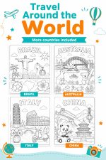 Around the World Coloring Pages, 22 Countries Printable PDF (Digital Download) - Image 5