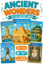 Ancient Wonders Coloring Pages, Printable History Activity for Kids (Digital Download) - Image 2