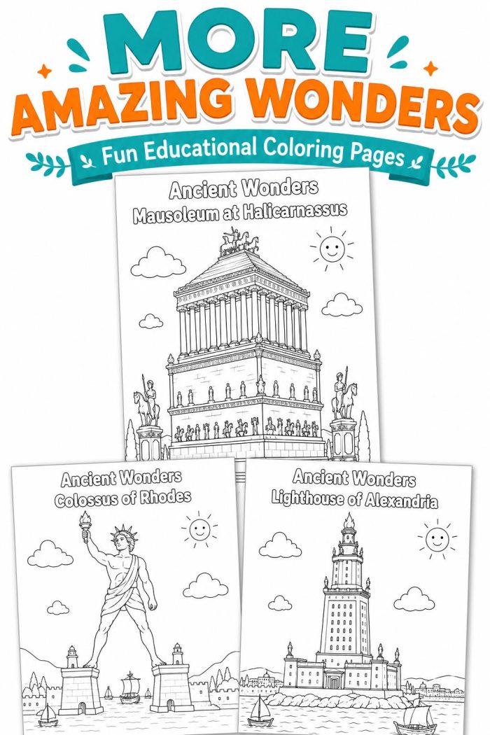 Ancient Wonders Coloring Pages, Printable History Activity for Kids (Digital Download) - Image 3