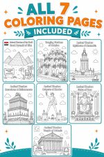 Ancient Wonders Coloring Pages, Printable History Activity for Kids (Digital Download) - Image 5