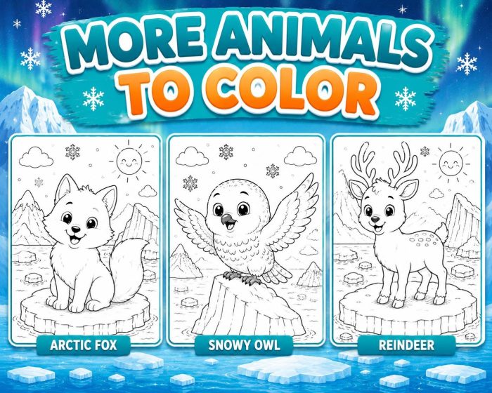 Arctic Animals Coloring Book for Kids Ages 5-7 (Digital Download) - Image 5