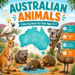 Australian Animals Coloring Book for Kids Ages 5-7 | Koala Kangaroo Platypus Printable PDF | Educational Animal Activity