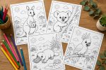 Australian Animals Coloring Book for Kids Ages 5-7 | Koala Kangaroo Platypus Printable PDF | Educational Animal Activity - Image 4
