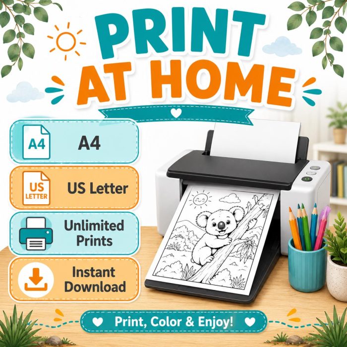 Australian Animals Coloring Book for Kids Ages 5-7 | Koala Kangaroo Platypus Printable PDF | Educational Animal Activity - Image 8