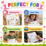 Baby Animals Coloring Pages for Kids Ages 5-7, Bunny Puppy Kitten Chick Duckling Lamb Calf, Printable PDF Download - Image 10