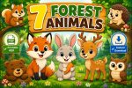 Forest Animals Coloring Pages, Printable PDF for Kids Ages 5-7, Fox Rabbit Deer Bear Owl Hedgehog Squirrel Activity Book - Image 2