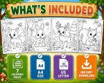 Forest Animals Coloring Pages, Printable PDF for Kids Ages 5-7, Fox Rabbit Deer Bear Owl Hedgehog Squirrel Activity Book - Image 5