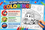 1 Vehicle Coloring Pages for Kids, Printable PDF Activity Book, Ages 5-7, Instant Download - Image 4