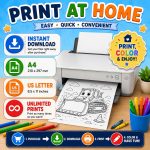 1 Vehicle Coloring Pages for Kids, Printable PDF Activity Book, Ages 5-7, Instant Download - Image 6