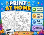 Ocean Coloring Pages for Kids, Under the Sea Printable PDF Activity Book, Instant Download, Ages 5-7 - Image 5