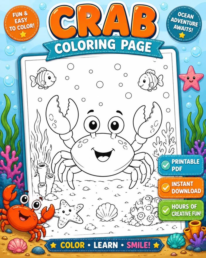 Ocean Coloring Pages for Kids, Under the Sea Printable PDF Activity Book, Instant Download, Ages 5-7 - Image 8