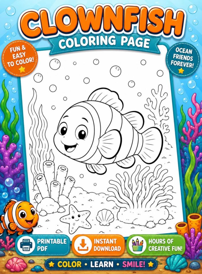 Ocean Coloring Pages for Kids, Under the Sea Printable PDF Activity Book, Instant Download, Ages 5-7 - Image 9