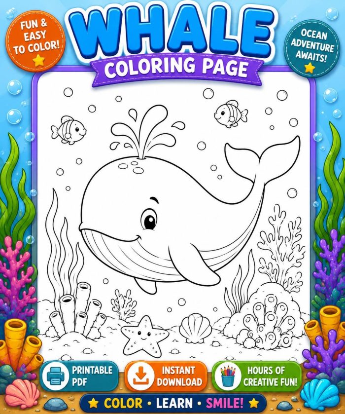 Ocean Coloring Pages for Kids, Under the Sea Printable PDF Activity Book, Instant Download, Ages 5-7 - Image 11