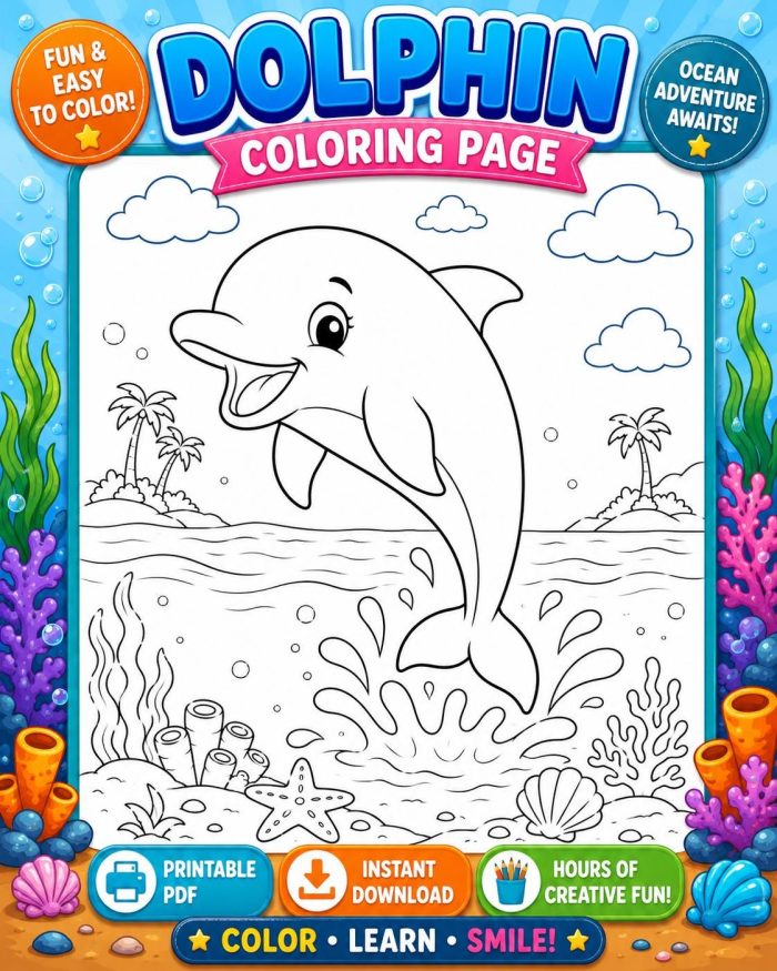Ocean Coloring Pages for Kids, Under the Sea Printable PDF Activity Book, Instant Download, Ages 5-7 - Image 12
