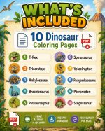Dinosaur Coloring Book for Kids Ages 5-7, Printable PDF Activity, T-Rex Triceratops Velociraptor, Homeschool Fun - Image 2