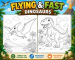 Dinosaur Coloring Book for Kids Ages 5-7, Printable PDF Activity, T-Rex Triceratops Velociraptor, Homeschool Fun - Image 6