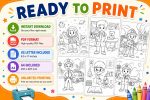 Jobs & Heroes Coloring Book for Kids Ages 5-7, Career Coloring Pages, Astronaut Doctor Firefighter Police, Printable PDF, Instant Download - Image 8